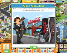 Construye tu embotelladora de Coca-Cola Zero claro en City Ville