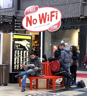 Zona gratuita de NO-Wifi, tómate un descanso y desconéctate