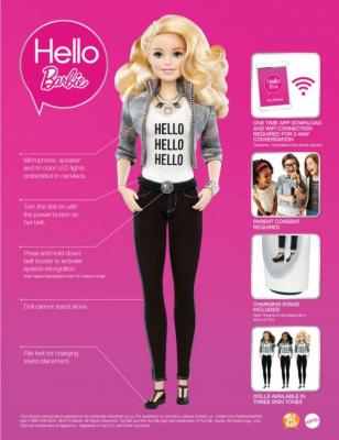 Hello Barbie tendrá inteligencia artificial, y será lanzada en noviembre.